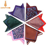 Férfi márkájú zsebkendő Vintage Paisley Dot Solid Pocket Square Puha Selyem Hankies Esküvői Party Színes Hanky mellkasi törölköző ajándék