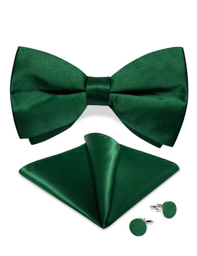 Klasična već zavezana leptir-mašna za muškarce Dodatak Zlatna muška leptir-kravata Četverokutni džepni set dugmadi za manžete Vjenčanje Poslovni leptir čvorovi Darovi