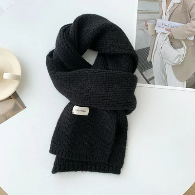 Korejski ženski šalovi od kašmira Lady Winter Thicken Warm Soft Pashmina Shals Wraps Ženski pleteni dugi šal čiste boje za žene