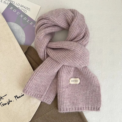 Korejski ženski šalovi od kašmira Lady Winter Thicken Warm Soft Pashmina Shals Wraps Ženski pleteni dugi šal čiste boje za žene