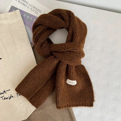 Korejski ženski šalovi od kašmira Lady Winter Thicken Warm Soft Pashmina Shals Wraps Ženski pleteni dugi šal čiste boje za žene