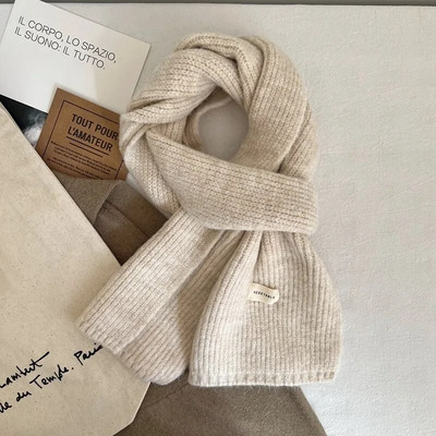 Korejski ženski šalovi od kašmira Lady Winter Thicken Warm Soft Pashmina Shals Wraps Ženski pleteni dugi šal čiste boje za žene