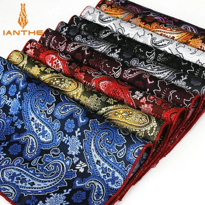 Κλασικό ανδρικό μαντήλι Vintage μεταξωτό Hanky Jacquard υφαντό πολύχρωμο τετράγωνο τσέπης Paisley 25*25 cm Πετσέτα στήθους για πάρτι γάμου