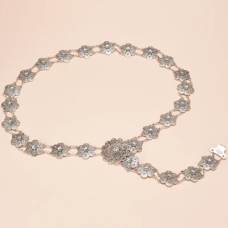 CETIRI 2018 naujas mados diržas moterims Aukštos kokybės metalinė gėlių juosta juosmens grandinėlė ceinture femme ant suknelės moteriški diržai moteriški