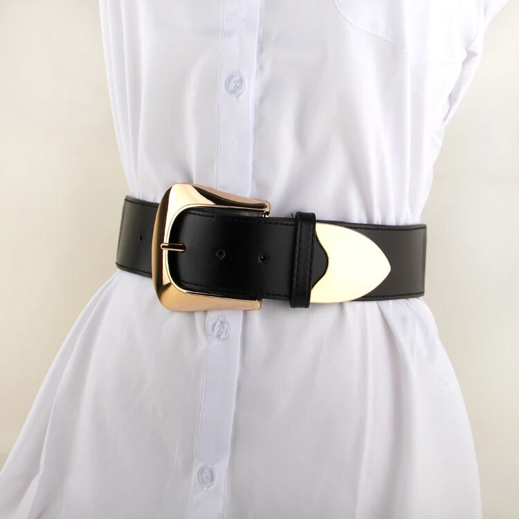 Tamprus didelio lydinio diržas su sagtimi moteriškas platus elastingas juodas juosmuo suknelei mada Cummerbunds juosmens juostos sijonas mergaičių dovanos