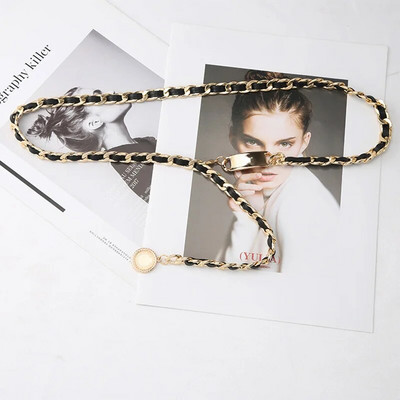 Retro metallist ketirihm Naistele Kuldne vöökoht kett Kleit Teksad Lahedad tüdrukud Daamid Dekoratiivsed vöörihmad Aksessuaarid Mood