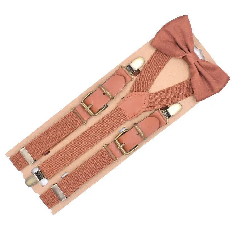 Stay 3 Clips Gyerek Fiú Lány Nadrág 2,5cm Ajándék Clip-On Y Hátsó merevítő Csokornyakkendő Elasztikus Fém Fejfüggők Csokornyakkendő szett