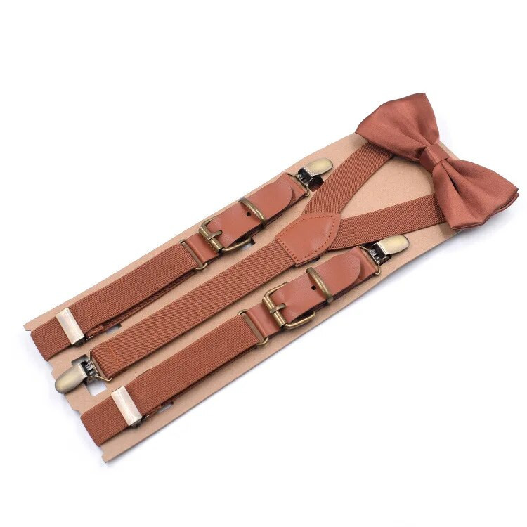 Stay 3 Clips Gyerek Fiú Lány Nadrág 2,5cm Ajándék Clip-On Y Hátsó merevítő Csokornyakkendő Elasztikus Fém Fejfüggők Csokornyakkendő szett