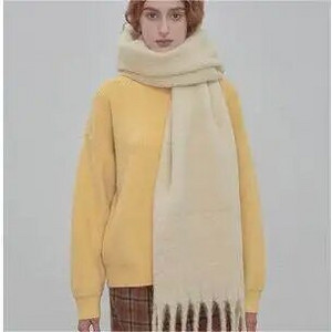 Žiemos kietas šalikas Moteriškas kašmyrui pastorintas šiltas ir purus šalikas, prailginantis prabangus klasikinis kutais tvirtas minkštas skara