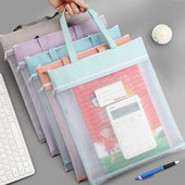 Mrežasta torbica s patentnim zatvaračem za studentske ispite Držač za pisaći pribor Torba za pohranu s ručkom Dvostruki patentni zatvarač Torbica za olovke Školski pribor