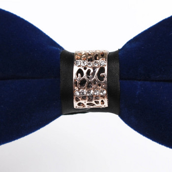 Човешка папийонка Висококачествена кадифена пеперуда с възел на младоженеца Сватбени диамантени папийонки за мъже Луксозни папийонки Бизнес черни вратовръзки