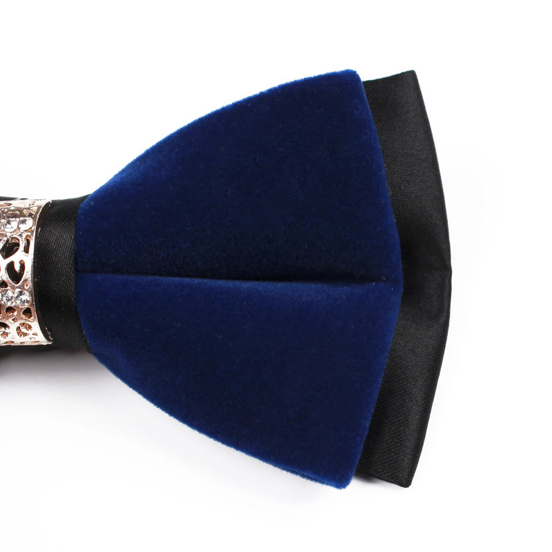 Férfi csokornyakkendő Kiváló minőségű bársony pillangós csomó Vőlegény esküvői gyémánt csokornyakkendő férfiaknak Luxus csokornyakkendők Üzleti fekete kravátok