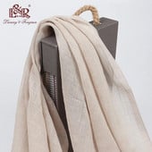 Kvėpuojantis medvilninis lininis hidžabų šalikas Odai nekenksmingas džersis Hijabs Minkštas paprastas turbanas galvos šalikas Moteriška solidi skara Foulard Femme Vile