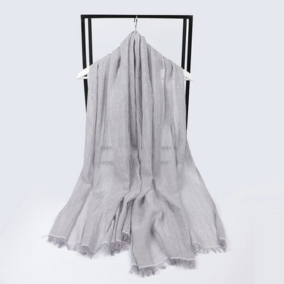 Kvėpuojantis medvilninis lininis hidžabų šalikas Odai nekenksmingas džersis Hijabs Minkštas paprastas turbanas galvos šalikas Moteriška solidi skara Foulard Femme Vile