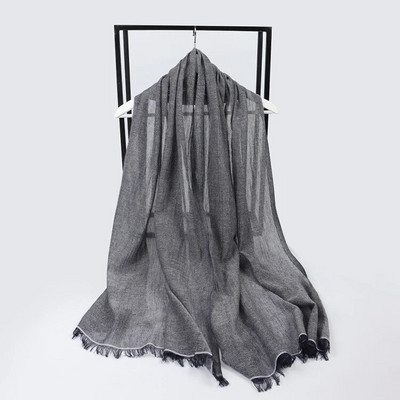 Kvėpuojantis medvilninis lininis hidžabų šalikas Odai nekenksmingas džersis Hijabs Minkštas paprastas turbanas galvos šalikas Moteriška solidi skara Foulard Femme Vile