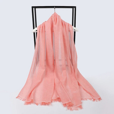 Kvėpuojantis medvilninis lininis hidžabų šalikas Odai nekenksmingas džersis Hijabs Minkštas paprastas turbanas galvos šalikas Moteriška solidi skara Foulard Femme Vile