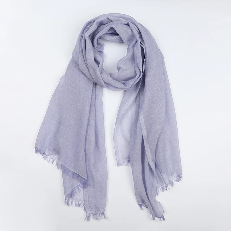 Kvėpuojantis medvilninis lininis hidžabų šalikas Odai nekenksmingas džersis Hijabs Minkštas paprastas turbanas galvos šalikas Moteriška solidi skara Foulard Femme Vile