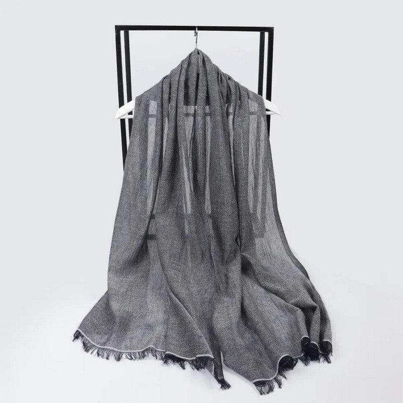 Kvėpuojantis medvilninis lininis hidžabų šalikas Odai nekenksmingas džersis Hijabs Minkštas paprastas turbanas galvos šalikas Moteriška solidi skara Foulard Femme Vile