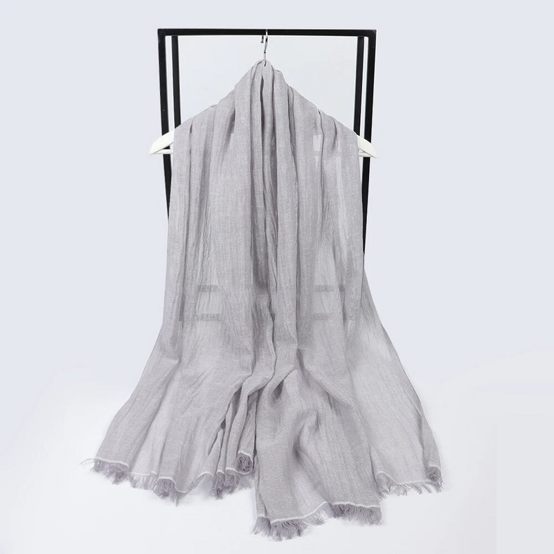 Kvėpuojantis medvilninis lininis hidžabų šalikas Odai nekenksmingas džersis Hijabs Minkštas paprastas turbanas galvos šalikas Moteriška solidi skara Foulard Femme Vile