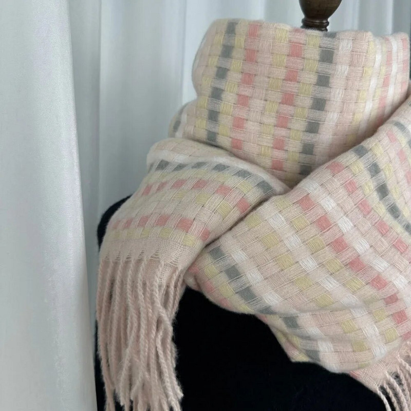 Divatos színes, kockás mintás sál gyönyörű lánckötés nagy sálak nő tél kültéri meleg sál