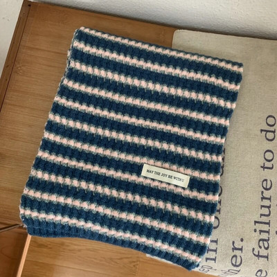 Zimski ženski topli prugasti šal pleteni debeli topli zimski šareni prugasti šalovi Zimski ležerni topliji ženski šalovi za žene