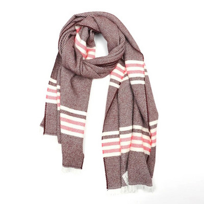 Foulard rudens ziemas siltas kašmira šalles Svītrains rūts Augstas kvalitātes gari pušķi Sieviešu bieza ietīšana šalle Sieviešu vilnas pashmina