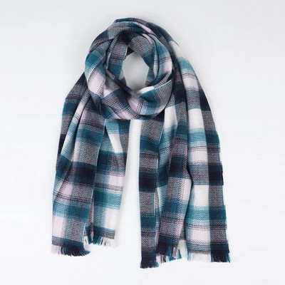 Foulard rudens ziemas siltas kašmira šalles Svītrains rūts Augstas kvalitātes gari pušķi Sieviešu bieza ietīšana šalle Sieviešu vilnas pashmina