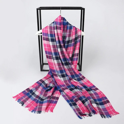 Foulard rudens ziemas siltas kašmira šalles Svītrains rūts Augstas kvalitātes gari pušķi Sieviešu bieza ietīšana šalle Sieviešu vilnas pashmina