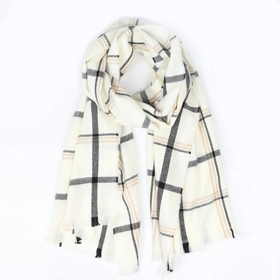 Foulard rudens ziemas siltas kašmira šalles Svītrains rūts Augstas kvalitātes gari pušķi Sieviešu bieza ietīšana šalle Sieviešu vilnas pashmina