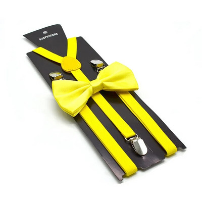 SHOWERSMILE Žuti tregeri Komplet leptir mašna Muškarci Žene Tregeri za odrasle Tanke naramenice Crna Crvena Bijela Plava Ružičasto bež 100 cm*1,5 cm