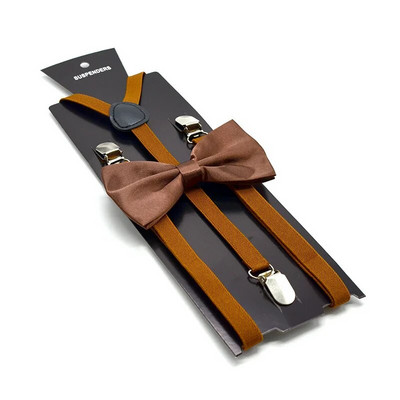 SHOWERSMILE Žuti tregeri Komplet leptir mašna Muškarci Žene Tregeri za odrasle Tanke naramenice Crna Crvena Bijela Plava Ružičasto bež 100 cm*1,5 cm