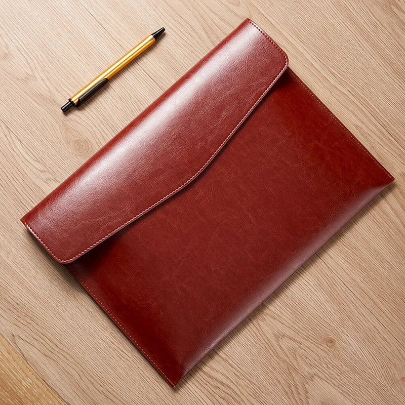 A4 PU odinis užsegamas dokumentų laikiklis Kanceliarinės prekės, atsparios dulkėms verslo biuro lengvas didelės talpos failų aplankas