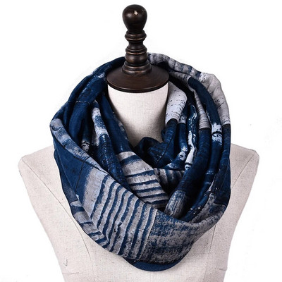 Ženski lagani udobni beskonačni šal s petljom s raznim umjetničkim printom Ženski zimski beskonačni šal Echarpe Fulard Femme 180*90 cm