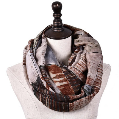 Ženski lagani udobni beskonačni šal s petljom s raznim umjetničkim printom Ženski zimski beskonačni šal Echarpe Fulard Femme 180*90 cm