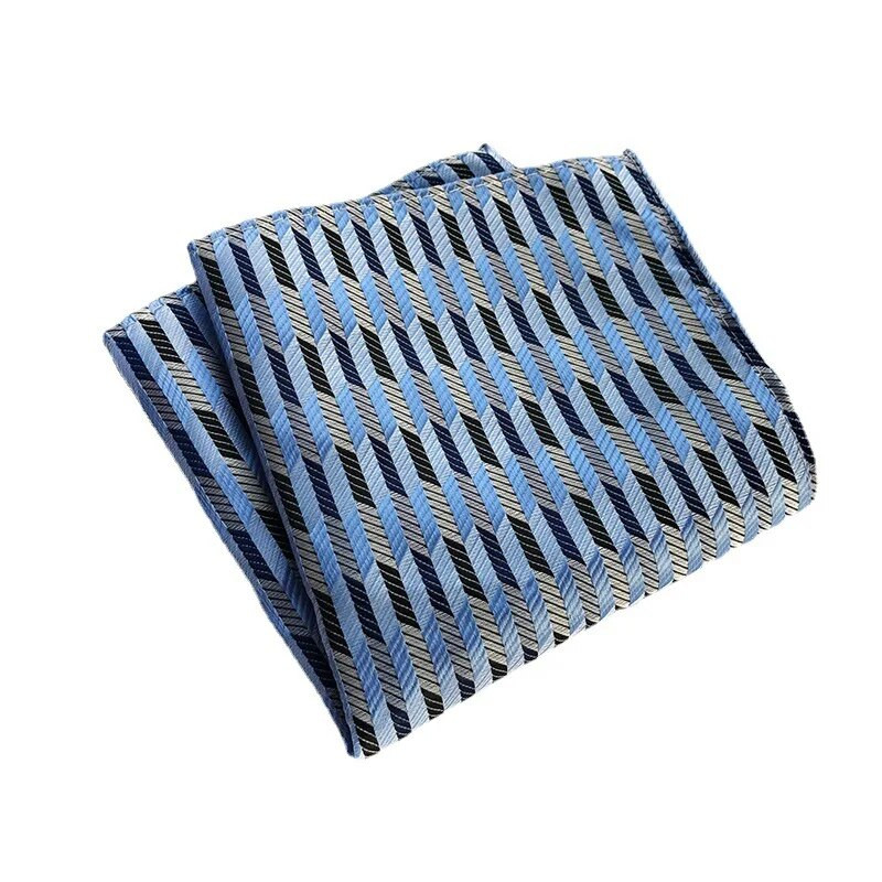 25*25 cm-es divatos férfi csíkos pöttyös poliészter zseb négyzetes üzleti esküvői alkalmi zsebkendő öltöny kiegészítők