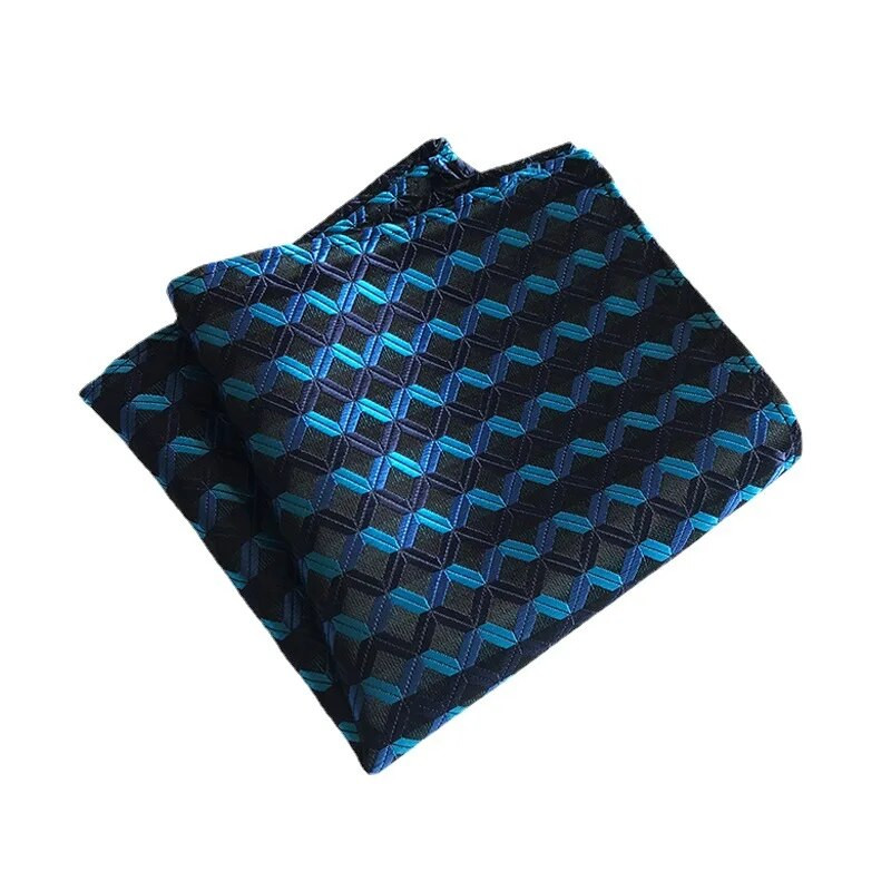 25*25 cm-es divatos férfi csíkos pöttyös poliészter zseb négyzetes üzleti esküvői alkalmi zsebkendő öltöny kiegészítők