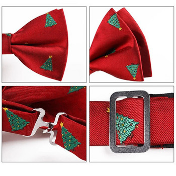 Νέο μοντέρνο παπιγιόν Red Navy ριγέ Animal Jacquard Leisure Ρυθμιζόμενο παπιγιόν για δώρα ανδρικών χριστουγεννιάτικων πάρτι με γραβάτα