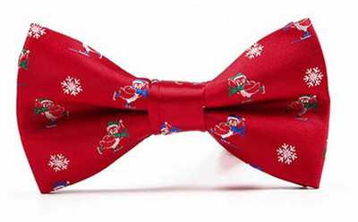 Új divatos csokornyakkendő piros sötétkék csíkos állati jacquard szabadidő állítható csokornyakkendő férfi karácsonyi partihoz nyakkendő kiegészítők ajándékok