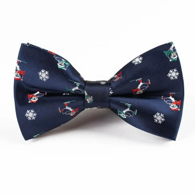 Új divatos csokornyakkendő piros sötétkék csíkos állati jacquard szabadidő állítható csokornyakkendő férfi karácsonyi partihoz nyakkendő kiegészítők ajándékok