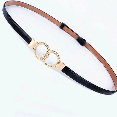 Μόδα ρυθμιζόμενη λουστρίνια μέσης δερμάτινη ζώνη για γυναίκες Φόρεμα Χρυσή στρογγυλή πόρπη με ζώνη γυναικεία γυναικεία ζώνη μέσης