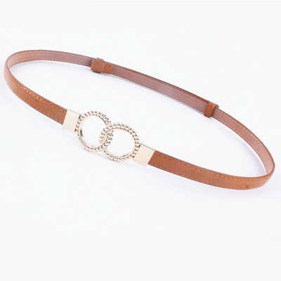 Μόδα ρυθμιζόμενη λουστρίνια μέσης δερμάτινη ζώνη για γυναίκες Φόρεμα Χρυσή στρογγυλή πόρπη με ζώνη γυναικεία γυναικεία ζώνη μέσης