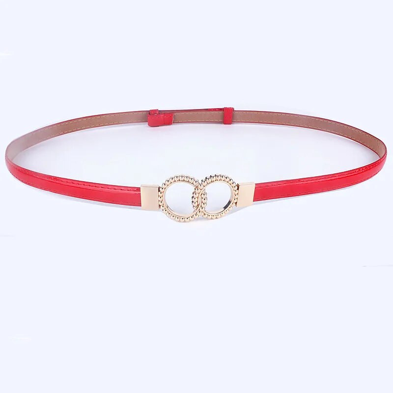 Μόδα ρυθμιζόμενη λουστρίνια μέσης δερμάτινη ζώνη για γυναίκες Φόρεμα Χρυσή στρογγυλή πόρπη με ζώνη γυναικεία γυναικεία ζώνη μέσης