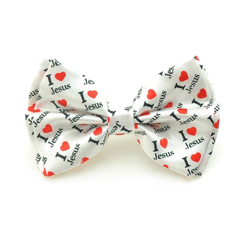 Csokornyakkendő férfiaknak Férfi nyakkendő "Jézus / I Love Jesus" mintás uniszex szmoking Cravat formális ruha buli pillangócsomó ajándék 2020 új