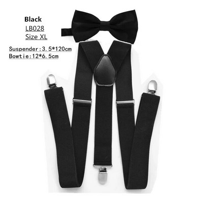 LB028- Divatos felnőtt harisnyatartó és csokornyakkendő készletek 3,5 széles nagyméretű Y-hátú csokornyakkendő szett esküvőre