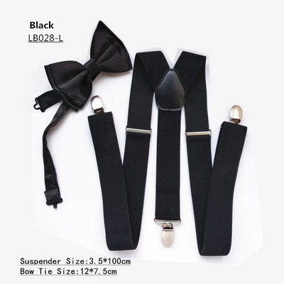 LB028- Divatos felnőtt harisnyatartó és csokornyakkendő készletek 3,5 széles nagyméretű Y-hátú csokornyakkendő szett esküvőre
