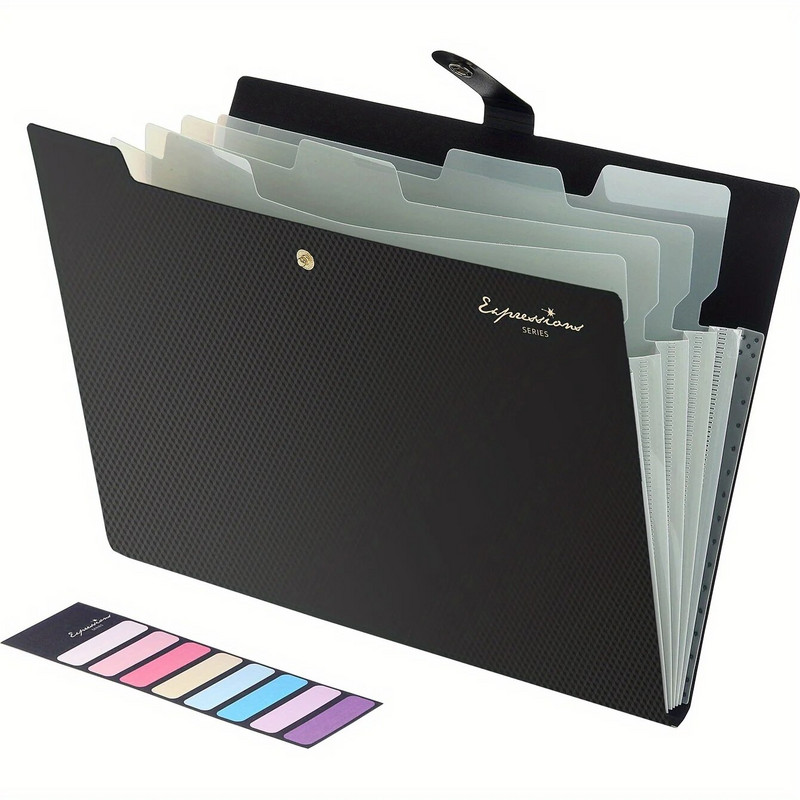 Harmonika mapa s datotekama, mapa s 5 džepova, prijenosna proširiva mapa s naljepnicama, proširivi organizator mapa