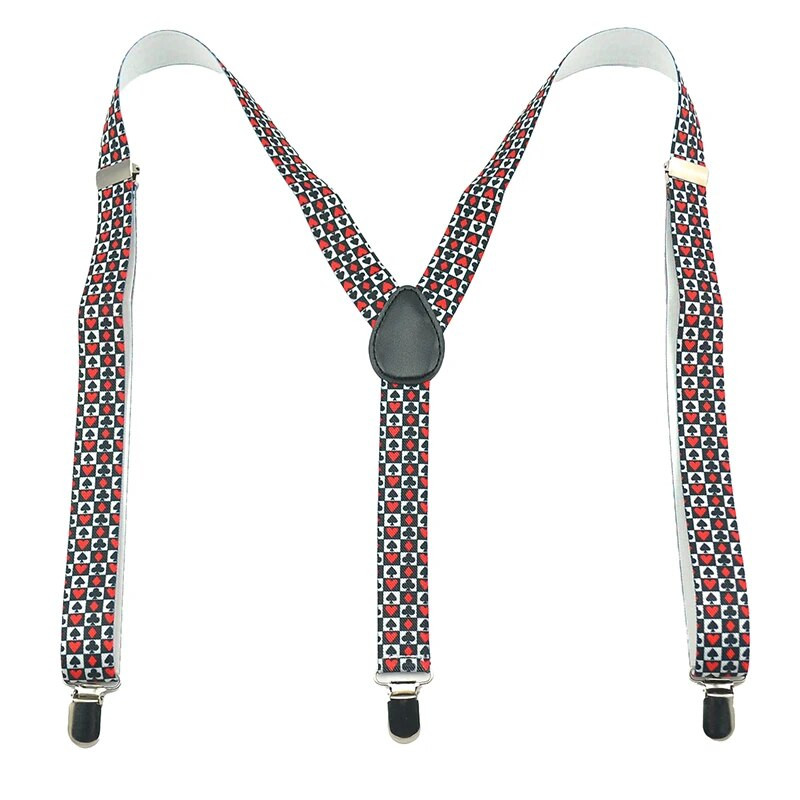 2,5 cm széles Férfi Női Uniszex Design Clip-on Elasztikus Merevítős Függesztő Nadrághoz Nadrágtartó Y-hátú felfüggesztők Csokornyakkendő szett