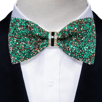 Jedinstvene zelene svjetlucave leptir-mašne s dijamantnim vrhom za muškarce, unaprijed zavezane leptir-mašne sa šljokicama i podesivom duljinom - ogroman dar