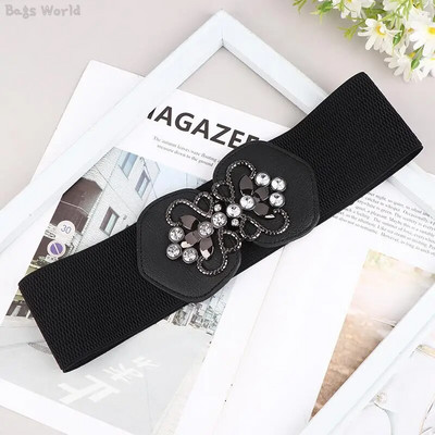 1kom modni, elegantni crno-bijeli elastični pojasevi sa širokim pojasom za žene, ukras za košulju s pojasom