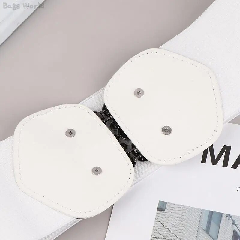 1kom modni, elegantni crno-bijeli elastični pojasevi sa širokim pojasom za žene, ukras za košulju s pojasom